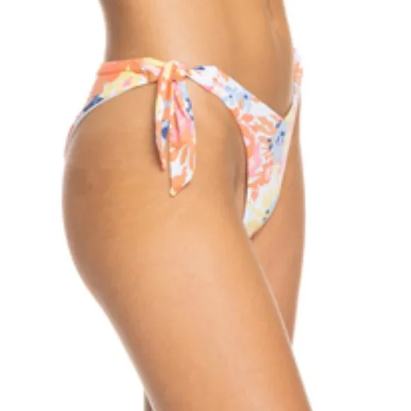 NWT!! Roxy Printed Beach Classics Cheeky Hi Leg Bikini Bottom Size Small - Picture 2 of 7